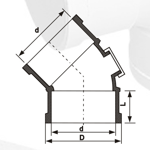 BS5255 / 4514 DRENAJE UPVC Codo45 ° con puerta trasera gris