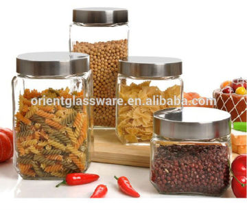 square and round glass jar sets for pasta