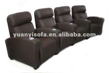 YRT1007 Home theater seatings collection, power reclining home theater sofa, black leather
