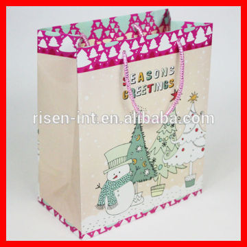 cheap christmas coated paper with full color printing bags