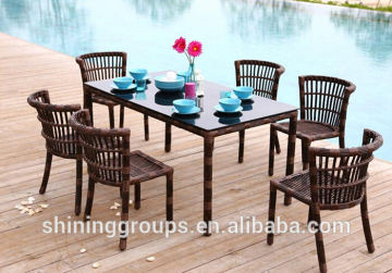 C947 New Hot Sale outdoor funiture rattan dining table and chair