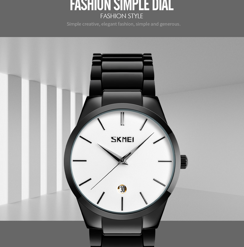 Skmei 9140 jam tangan japan movement quartz watch stainless steel back men custom watch