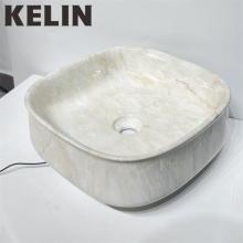 Beige Marble Pattern Patented Ceramic Countertop Basin