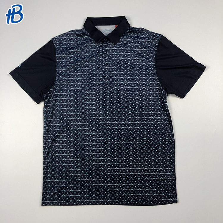 Новый дизайн Black Golf Blue Triming Polo Shirts