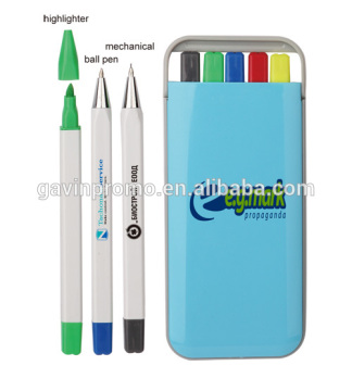 Advertising highlighter pen set 3 in 1 pen set / 4 in 1 pen set / 5 in 1 writing pen set