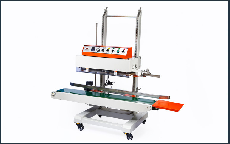 Auto Continuous Band Vertical Plastic Bag Sealing Machine Continuous Band Sealer Sealing Machine for heavy package