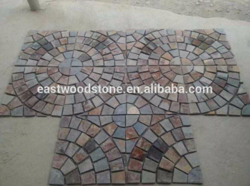 beautiful square shape slate mosaic pattern on mesh