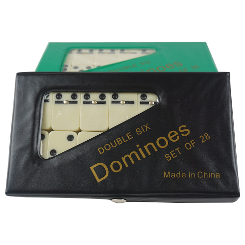 Glücksspiele Elfenbein Domino-Sets PVC-Aufbewahrungsbox