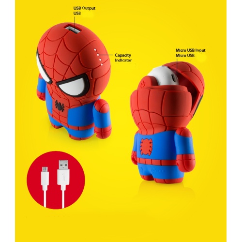 Funda de silicona popular Spider-man Real Powerbank cubierta