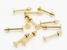 Gold Plated Titanium Labret Stud with Cone