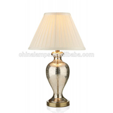 Best price home good decoration table lamps with glass shades amber glass table lamps with beige lampshade for hotel inn house