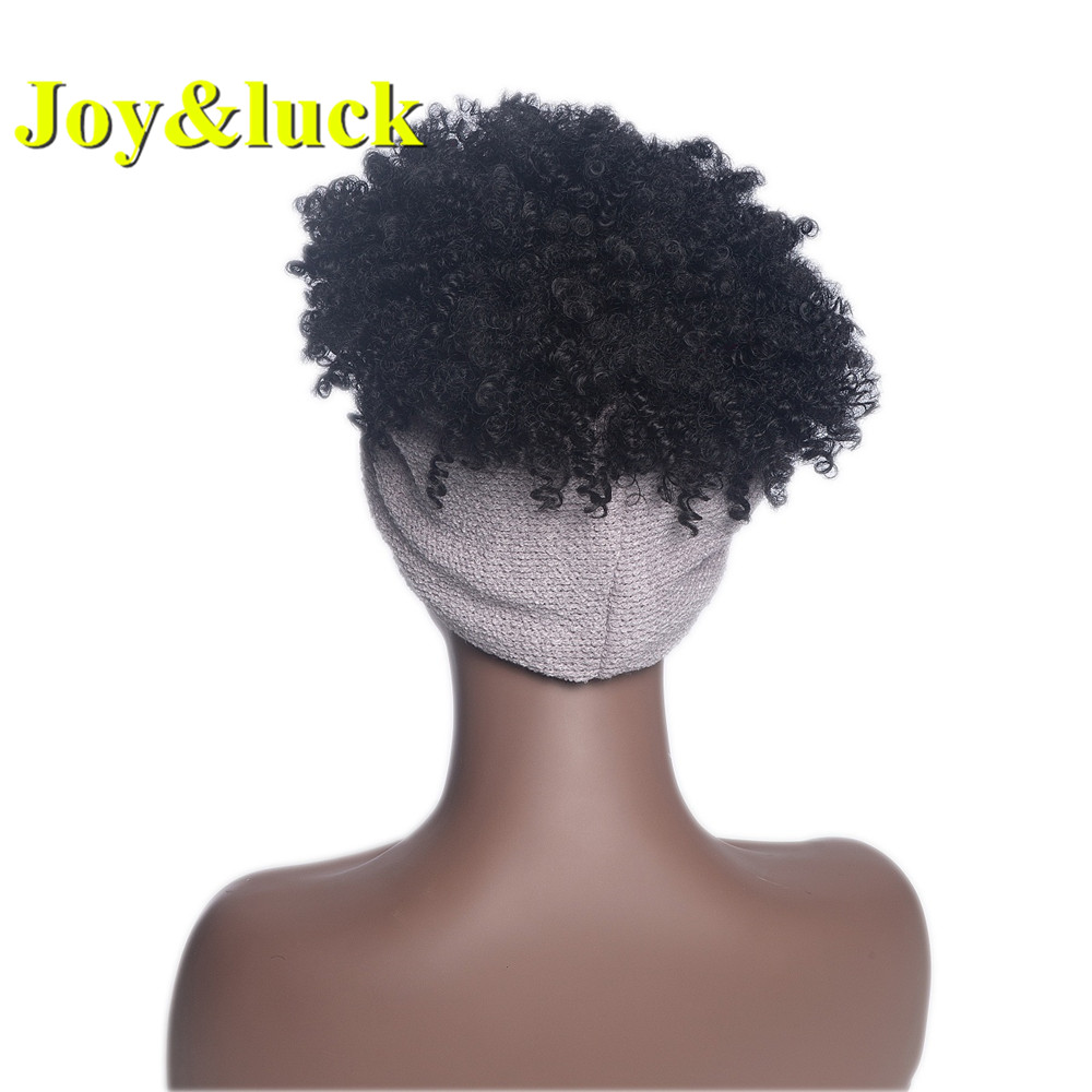 Wholesale Prices for African Black Women Scarf Wig Beige Hairband Short Black Afro Kinky Curly Headband Wig Synthetic Hair Wigs