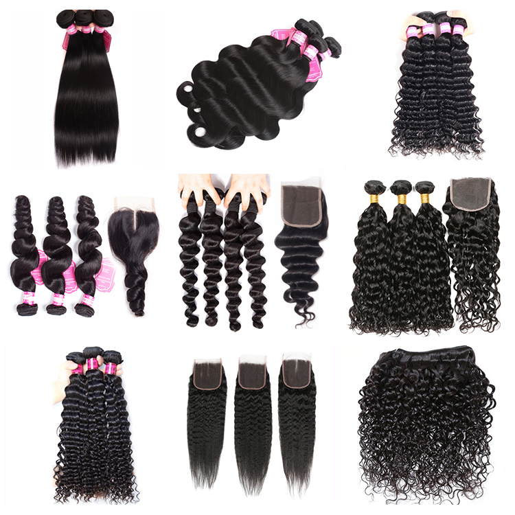 Whosale cheap Straight/ Body/ Loose/ Deep/ Curly/ Water Wave Natural Color 100% Human Hair Weave brazilian virgin hair extension