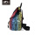 Custom waterproof holographic luminous fashion geometric rainbow PU leather outdoor waterproof kids backpack outdoor leisure t