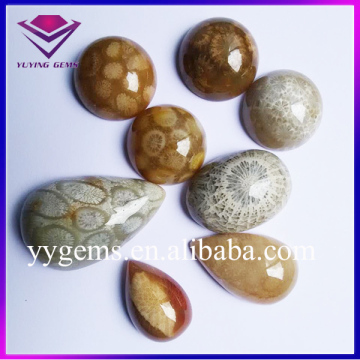 Various Shape Original Chrysanthemum Jade Stone Loose Cabochon Cut Natural Coral Jade from Indonesia