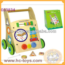 wooden activity baby walker,wooden baby walker with blocks