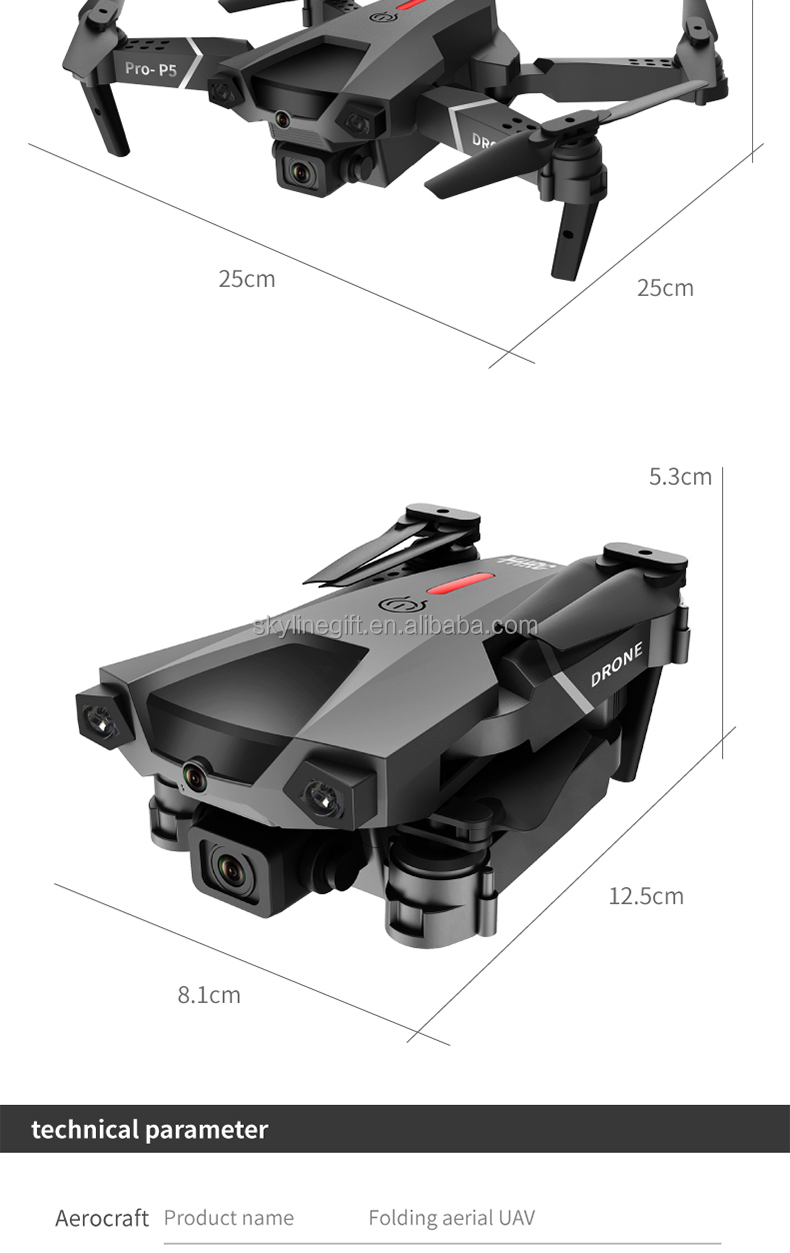 2021 New P5 Pro Drone 4k HD Dual Camera Visual Positioning WiFi Fpv Mini Drone Height Preservation Rc Quadcopter Gifts Toys
