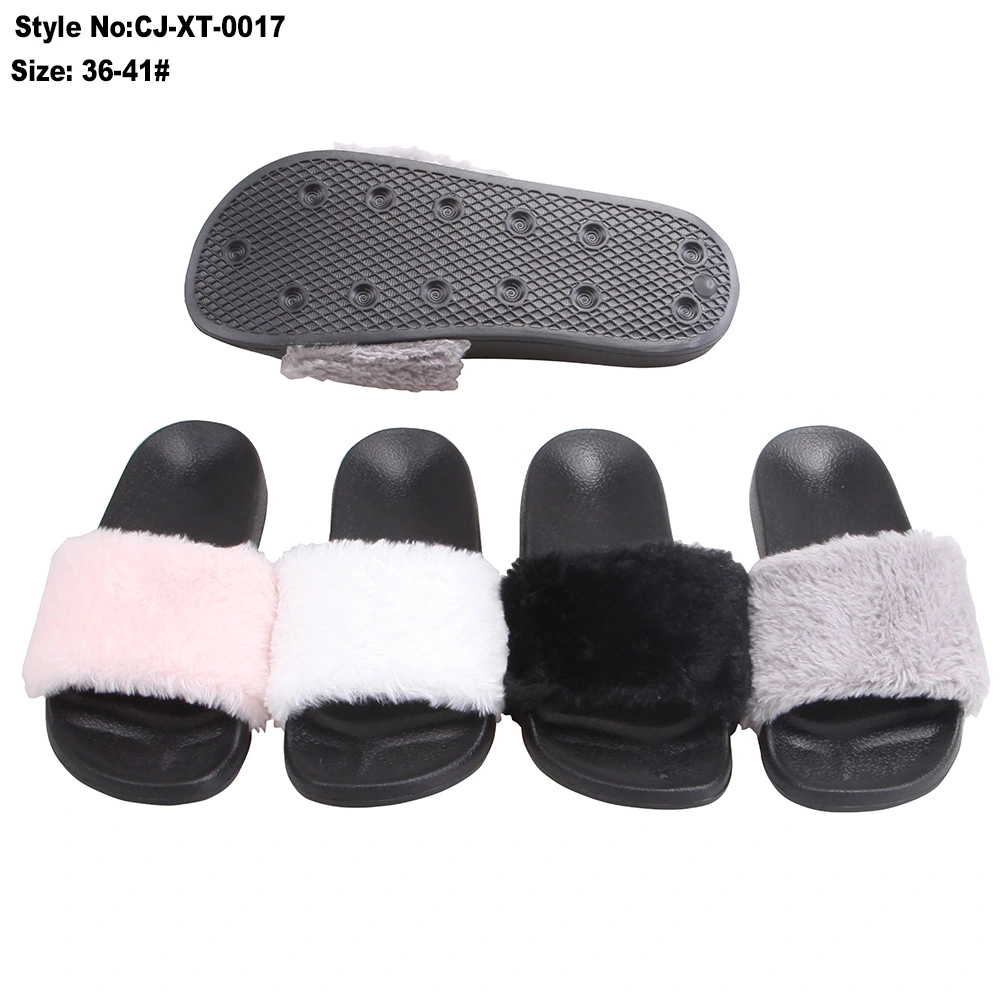 Superstarer New Style High Quality Slipper Fur Slide, EVA Plush Slipper