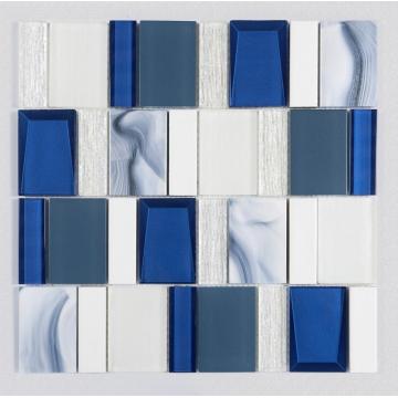 Royal Blue And White Glass Ceramic Mosaic Tiles