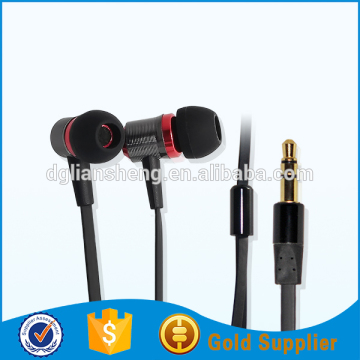 Stereo metal noodle earphone headset with flat cable