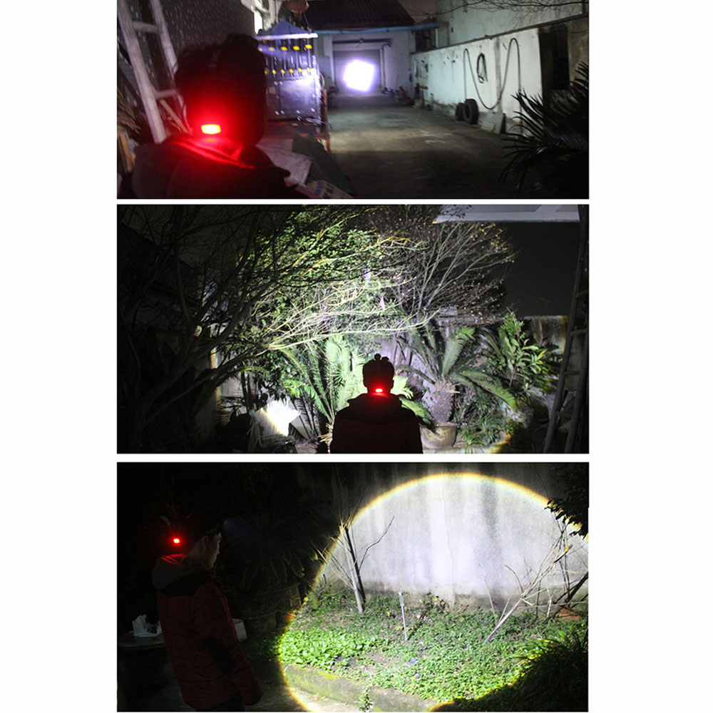 Zoomable adjustable focus light rechargeable 800 lumens T6 led fishing headlamp