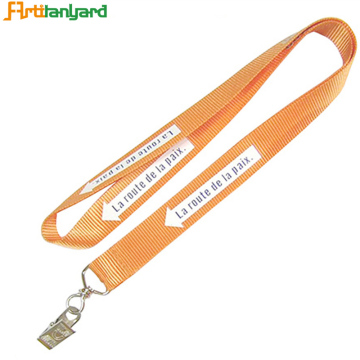 Yellow Nylon Lanyard with Printing Logo