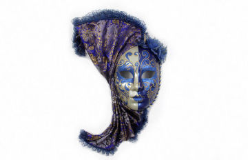 Glitter Handmade Decorative Venetian Masks For Home Interior 17"