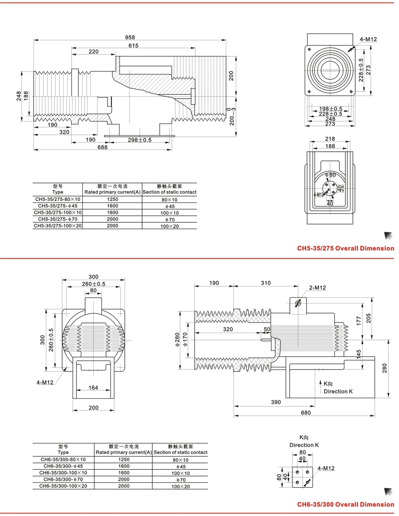 (LDJ-40.5/300) Indoor Full-Inclosed Support with Contact Vox Necessary Insulation Current Transformer