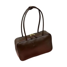 Matelasse Leather Shoulder Bag with Large Capacity Briefcase Design