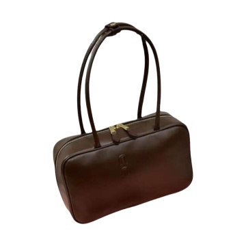 Matelasse Leather Shoulder Bag with Large Capacity Briefcase Design