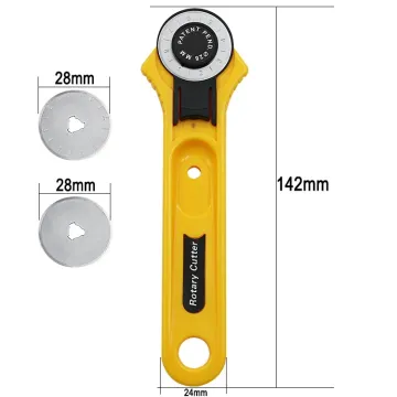 28mm Patchwork Roller Wheel Round Knife, Cloth Cutting Knife, Leather Craft Fabrics Rotary Cutter for Leather and Fabrics