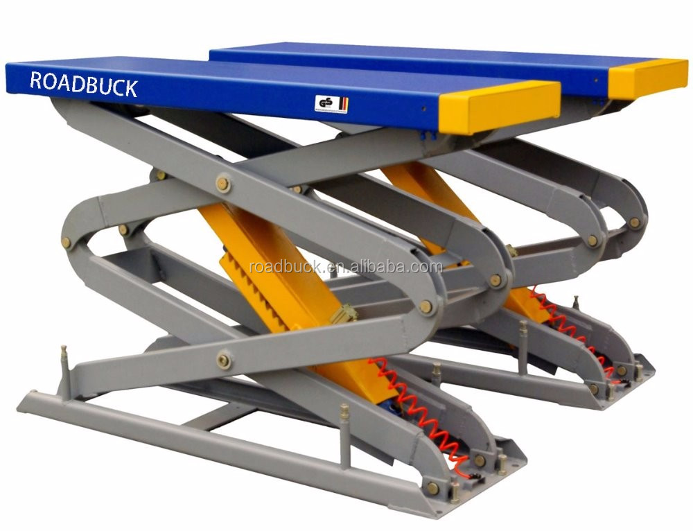 Road Buck manufacturer 3.2T hydraulic Small Scissor car lift Red color of factory supply price for sale