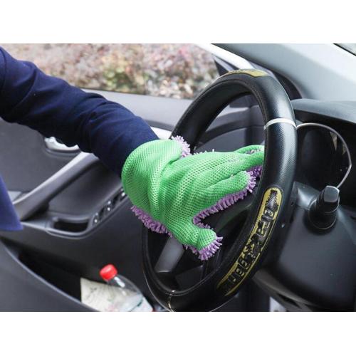 car cleaning glove in Chenille material