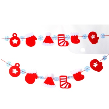 needle punched non-woven felt Christmas flags hanging flags