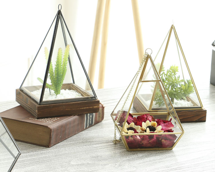 Artdragon Polyhedron prism terrarium supplier,desktop hanging garden glass geometric terrarium wholesale