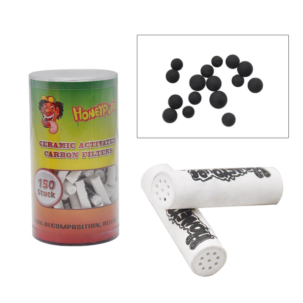 Ceramic 9mm Activated Carbon Filter tips ceramic ends paper tube for Smoking Tobacco Pipe custom logo ART1039