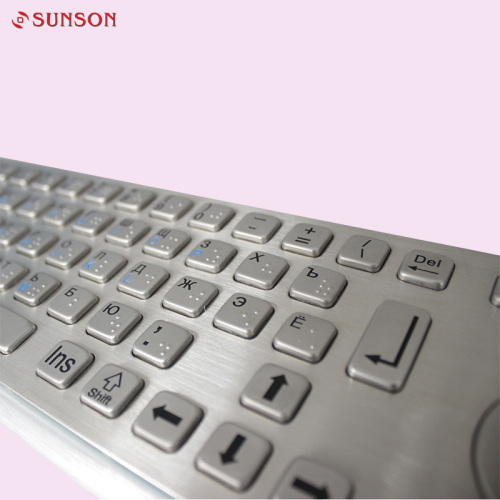 High quality 304 stainless steel keyboard with trackball