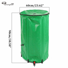 Collapsible PVC Watering System for Garden Irrigation with Rain Barrel