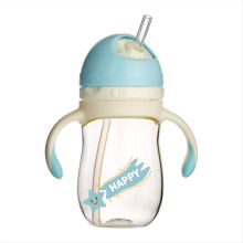 180ml Penguin sippy cup baby bottle with straw