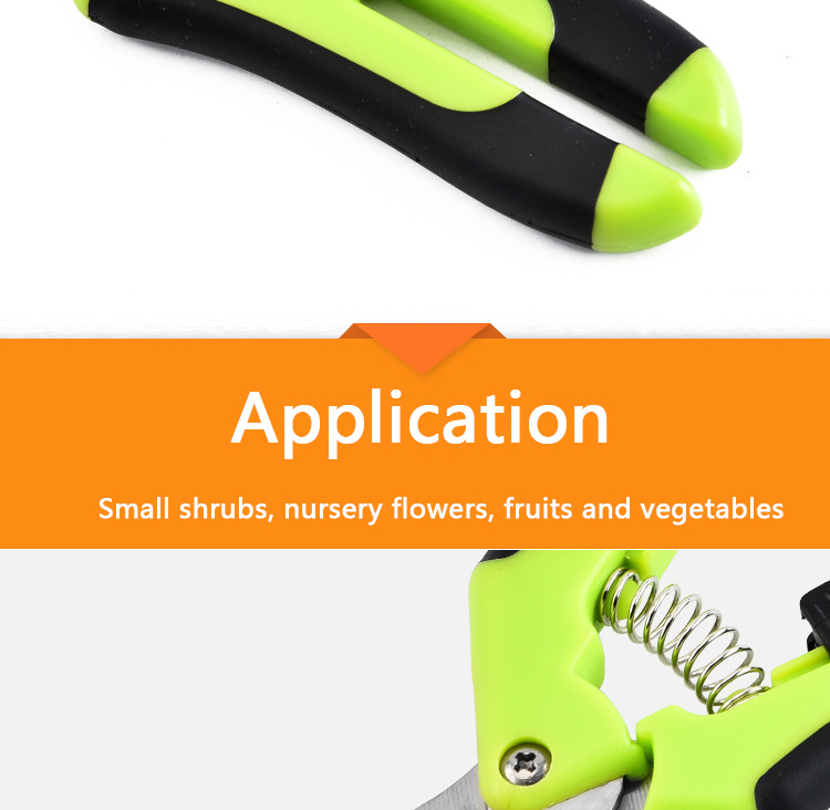 Curved blade head gardening scissors garden pruning shears non-slip labor-saving branch shears good quality scissors