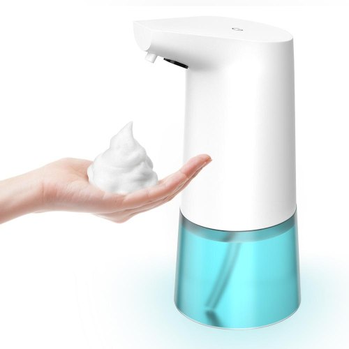 Dispensador de jabón con sensor de pulverización de niebla líquida con sensor automático blanco ABS sin contacto de mano de pie de mesa