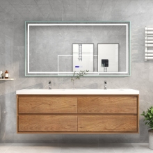 Modern Wall-Mounted Double Sinks Bathroom Vanity Cabinet