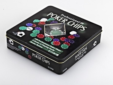 Poker Chips Game Set In Tin Box