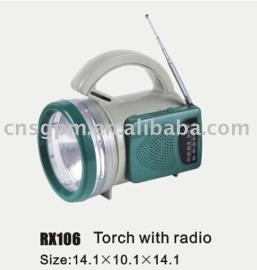 Torch with radio