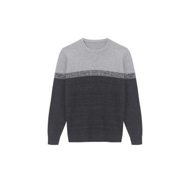 Men's Knitted Colour Block Honey Comb Textured Pullover