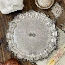 Luxury Silver Plated Dinnerware with Exquisite Embroidered Napkins