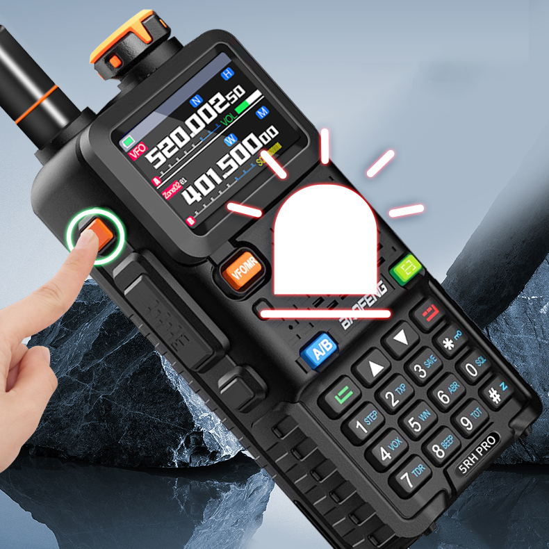 Baofeng UV-5RH Long Range Walkie Talkie Air Band 14.5W 3800mAh AM FM Radio Six Band 65-520MHz UV-5RM Ham Radio
