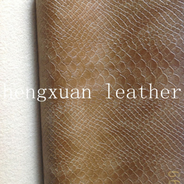 Python Pattern Pvc Synthetic Leather For Bags In Gold Color --HX166