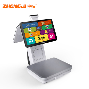 ZHONGJI Customized Income Online 15.6 Inch AI Pos Cashier Scale Vertical Screen