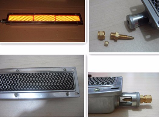 Flameless infrared ceramic gas burner for barbecue roaster grill